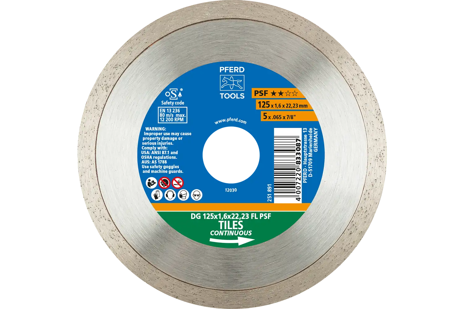 Disc diamantat de debitat / Lamă diamantată DG 125 x 1,6 x 22,23 FL PSF (ZA)
