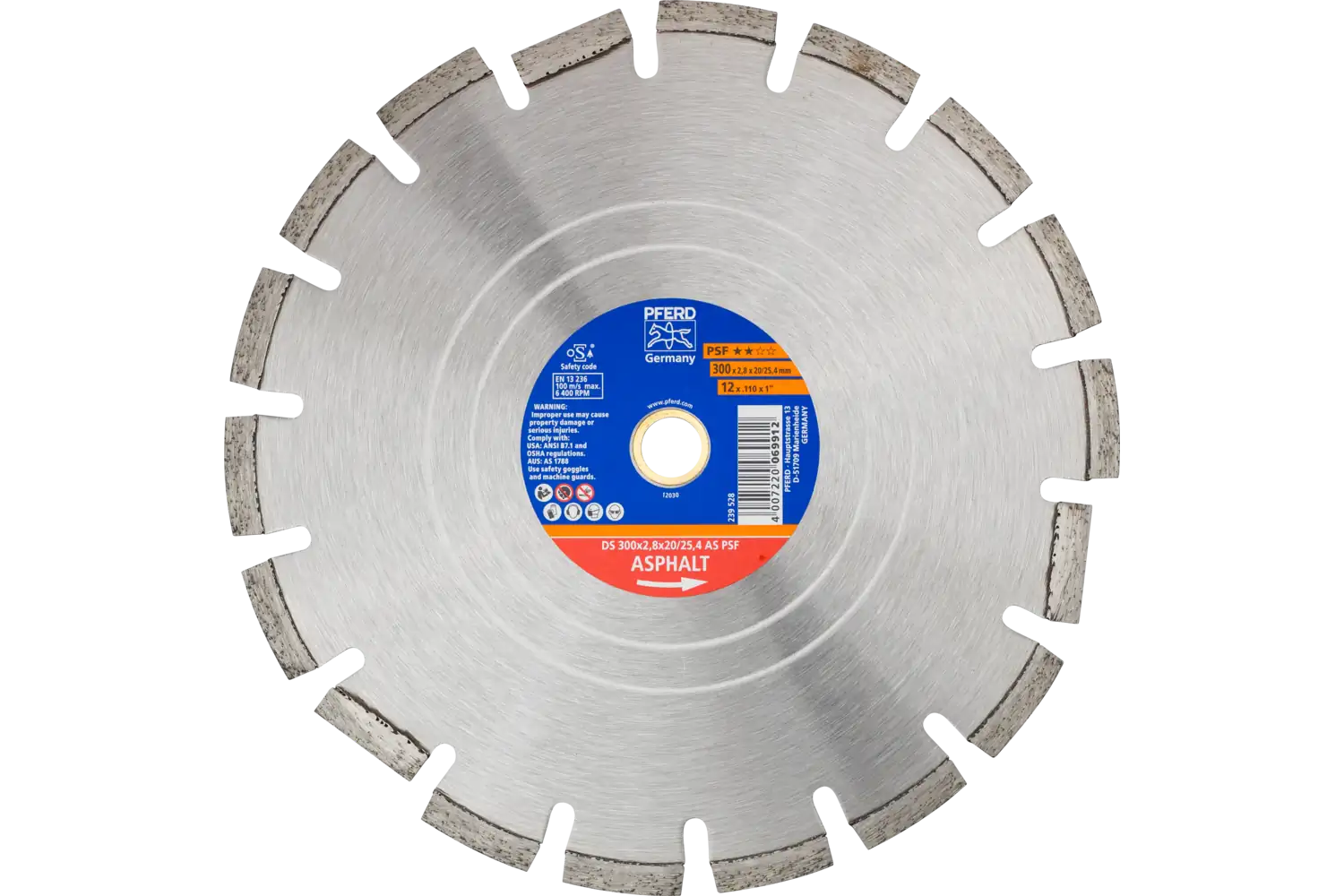 Disc diamantat de debitat / Lamă diamantată DS 300X2,8X20/25,4 AS PSF