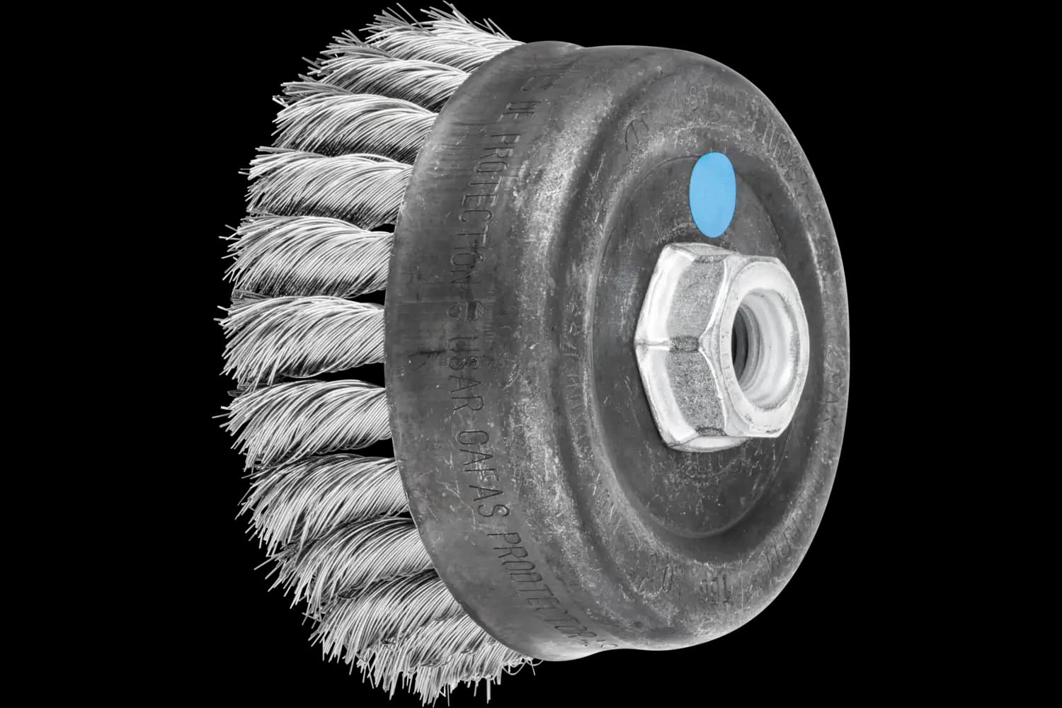Perie tip oală împletită din sârmă de oțel inox TBG 100/M14 INOX 0,35