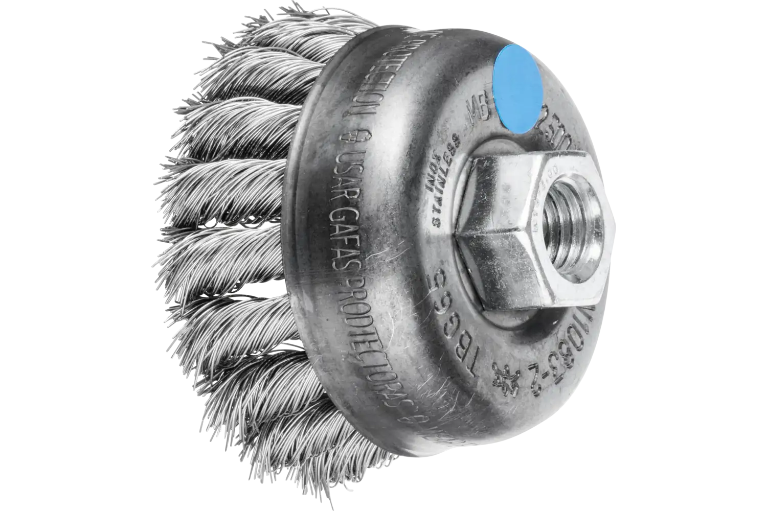 Perie tip oală împletită din sârmă de oțel inox TBG 65/M14 INOX 0,35