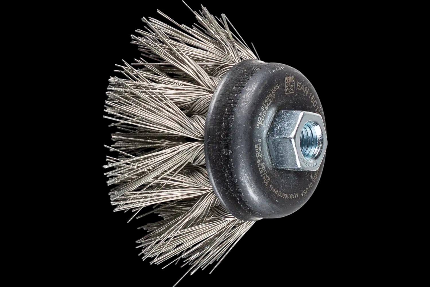 Perie tip oală împletită din sârmă de oțel inox TBG 65/M14 INOX 0,50 DIA 270