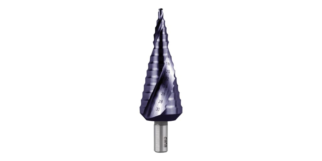 Burghiu treptat HSS, HSS, TiAlN, canelat spiralat cu vârf încrucișat 101052F 2