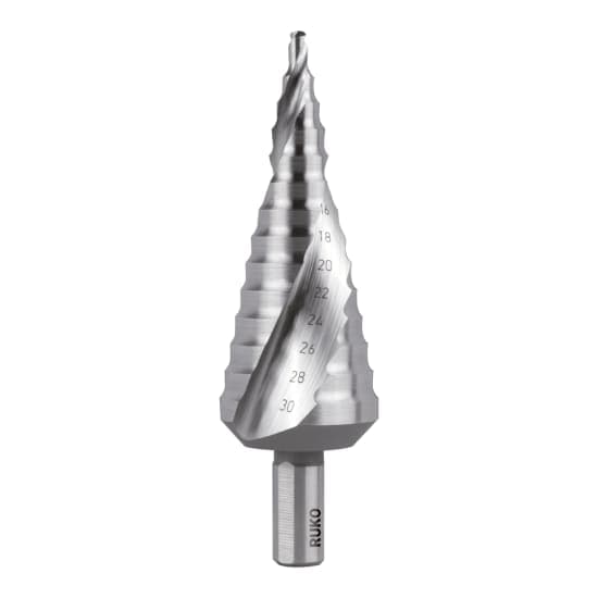 Burghiu treptat HSS, HSSE-Co 5, canelat în spirală cu vârf încrucișat 101060E 3