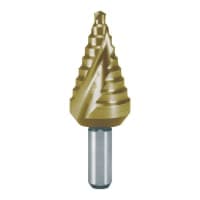 Burghiu treptat HSS, HSS, TiN, canelat spiralat cu varf ras incrucisat, varianta scurta 101061T 4