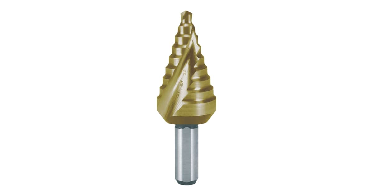 Burghiu treptat HSS, HSS, TiN, canelat spiralat cu varf ras incrucisat, varianta scurta 101061T
