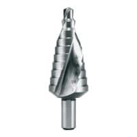 Burghiu treptat HSS, HSSE-Co 5, în dimensiuni în centimetri, canelat spiralat cu vârf încrucișat 101704E 4