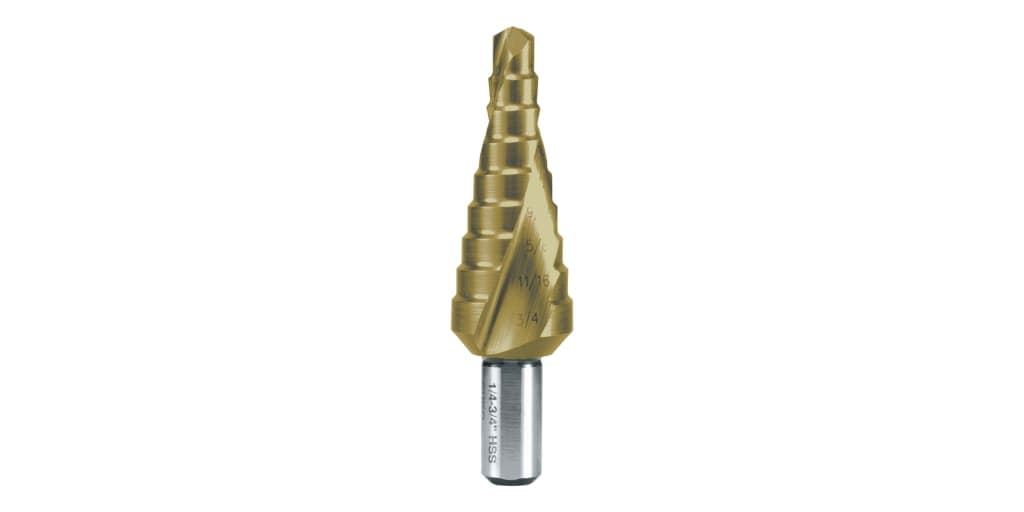 Burghiu treptat HSS, HSS, TiN, în dimensiuni în inch, canelat spiralat cu vârf încrucișat 101705T 2