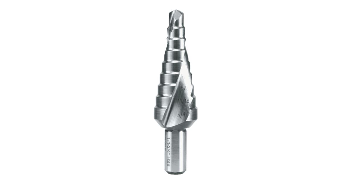 Burghiu treptat HSS, HSS, în dimensiuni în inch, canelat spiralat cu vârf încrucișat 101706