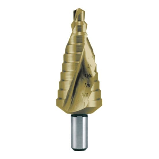 Burghiu treptat HSS, HSS, TiN, în dimensiuni în inch, canelat spiralat cu vârf încrucișat 101706T 3