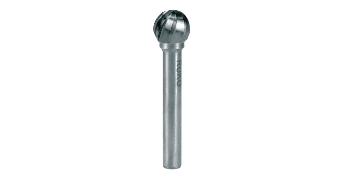 Freză biax din carbură metalică, forma D, tip bilă (KUD) – cu dantură din aluminiu 116018A