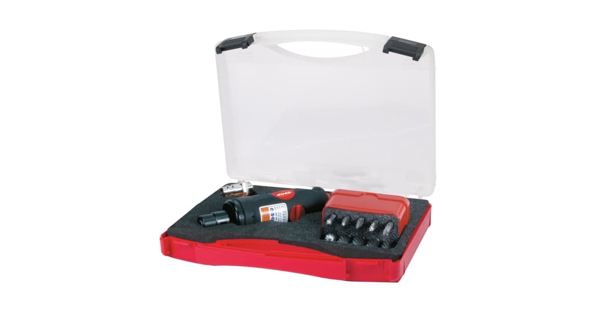 Set polizor pneumatic cu accesorii, 12 piese 116100