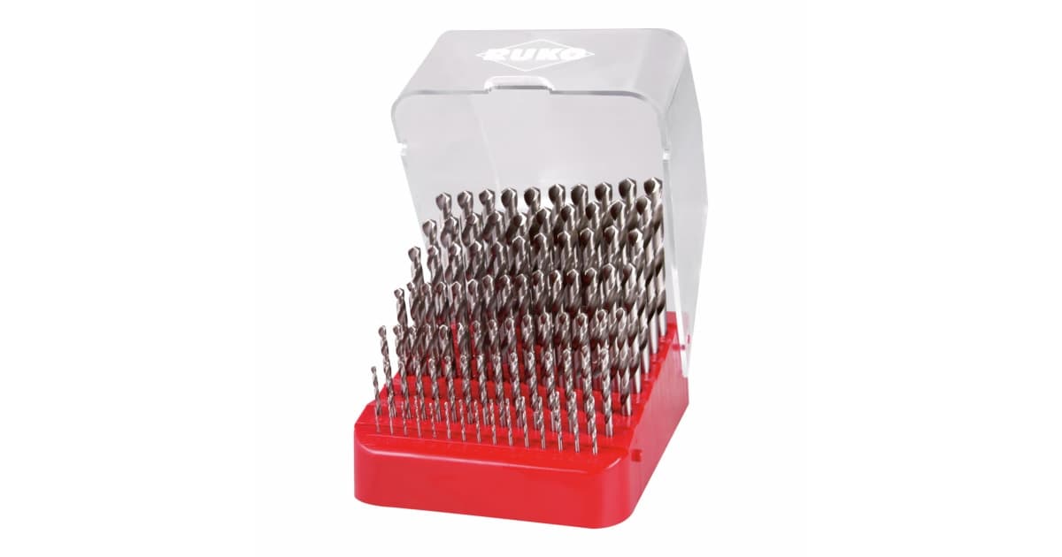 Set burghie elicoidale HSS - 91 piese (stand de lucru) 214223