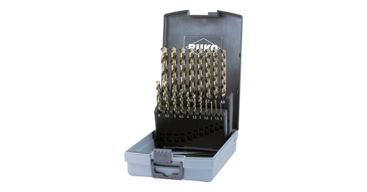 Set burghie elicoidale HSS-Co 5 (pentru inox) - 19 piese 228214RO