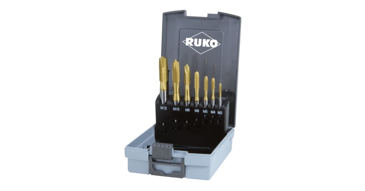 Set scule pentru filetat HSS - 14 piese, tip C, HSS TiN - 7 buc. 245066RO