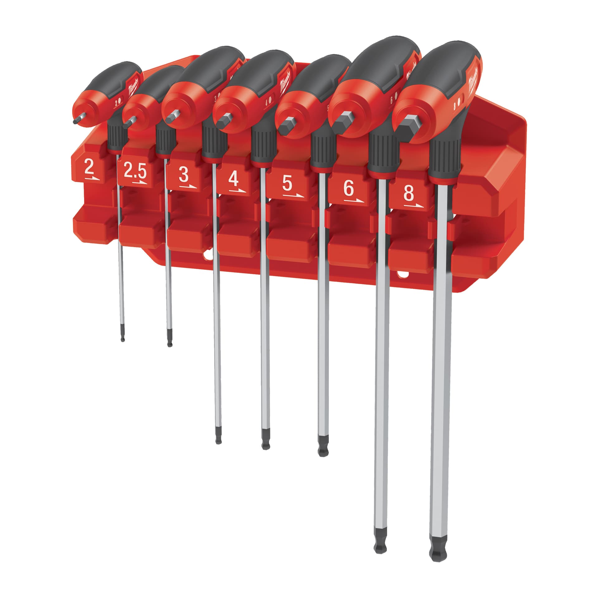 7 PC Hex Key Wrenches with Comfort Grip Set with Rack