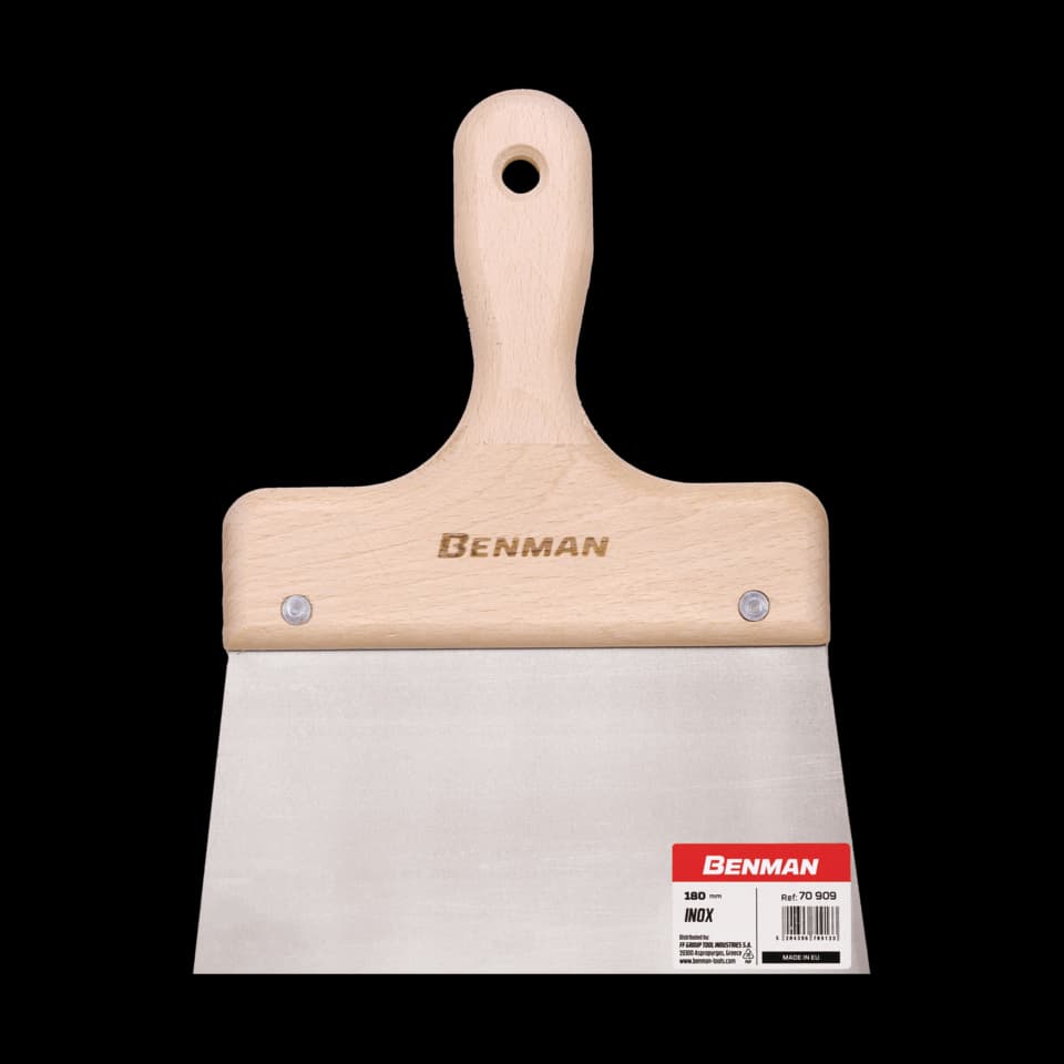MISTRIE-SPATULA INOX, MANER LEMN, Benman, 200mm
