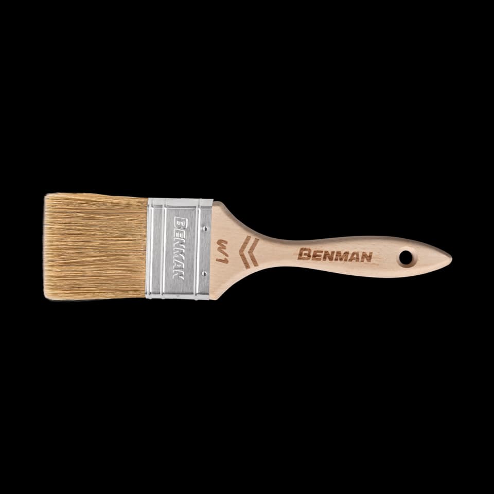 PENSULĂ PLATĂ PENNELLESSA W1, PERI ALBI, MÂNER DIN LEMN, 20mm, BENMAN