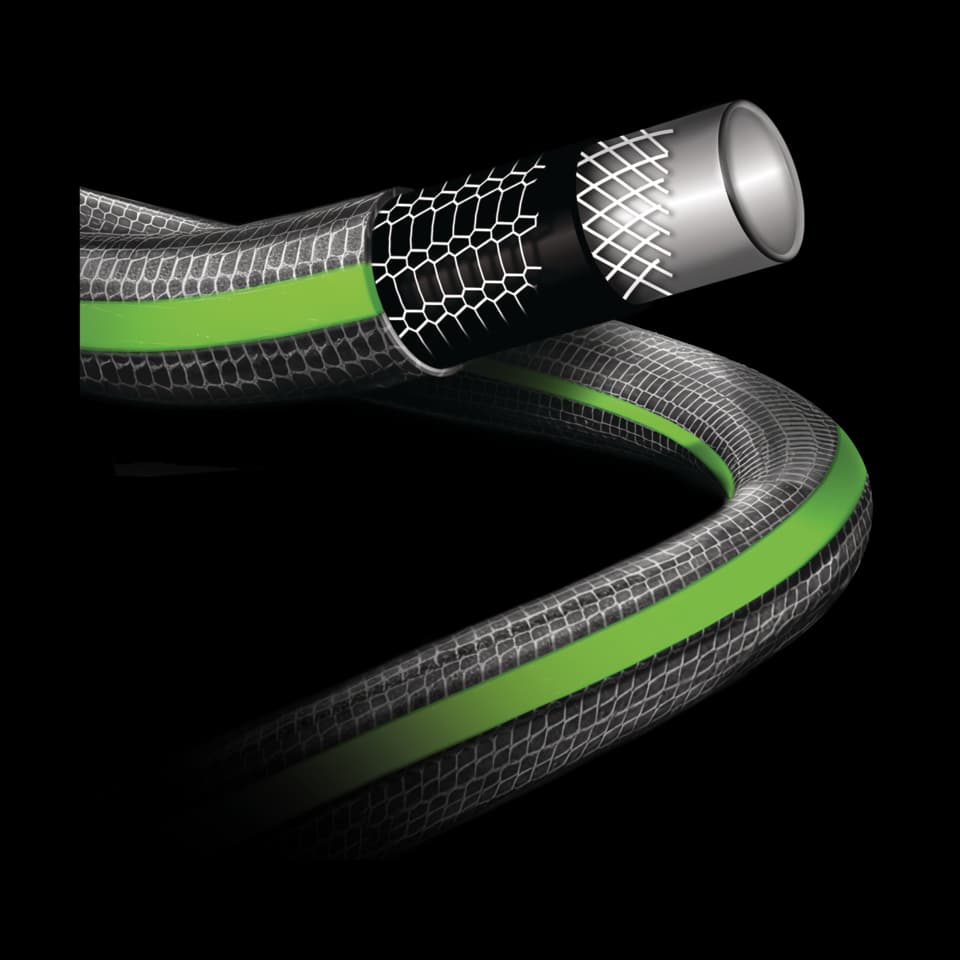 FURTUN DE GRĂDINĂ FLEX PRO 1/2" x 15m, GRI - VERDE, BENMAN