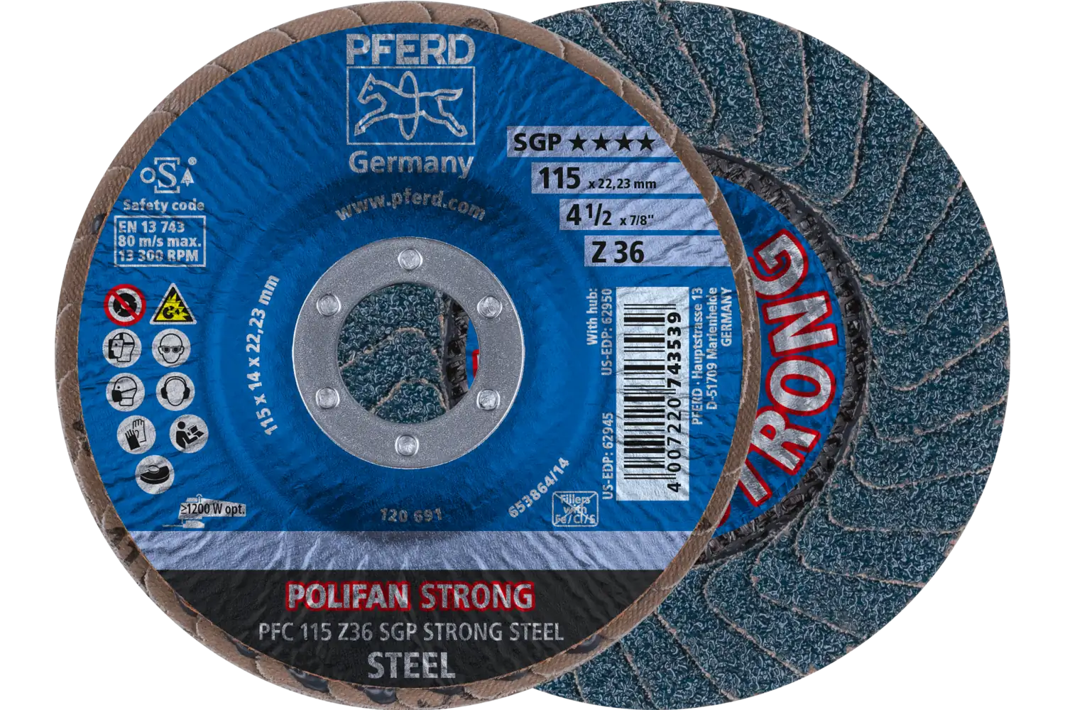 Disc lamelar frontal (POLIFAN) PFC 115 Z 36 SGP STRONG STEEL