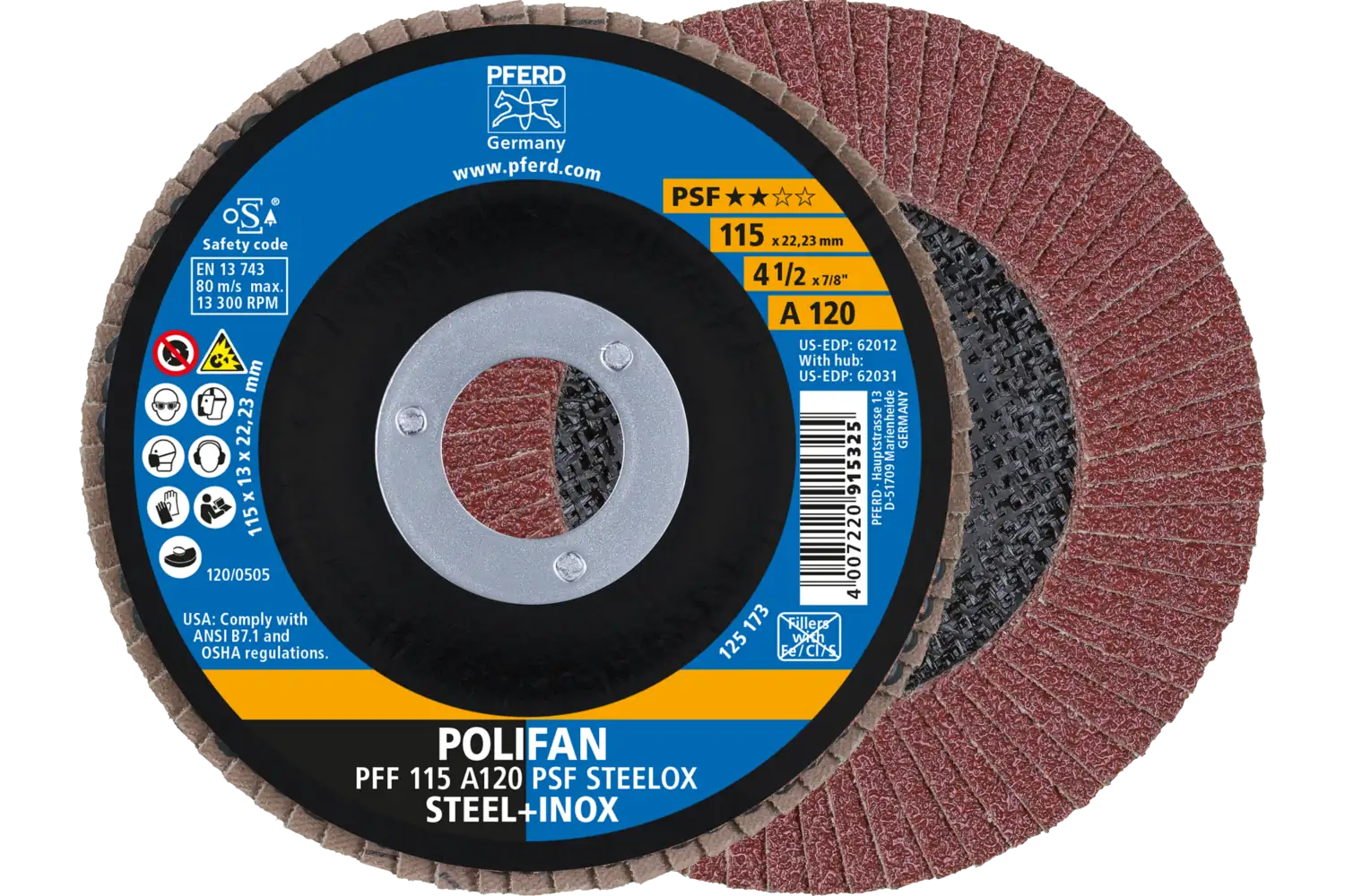 Disc lamelar frontal (POLIFAN) PFF 115 A 120 PSF STEELOX