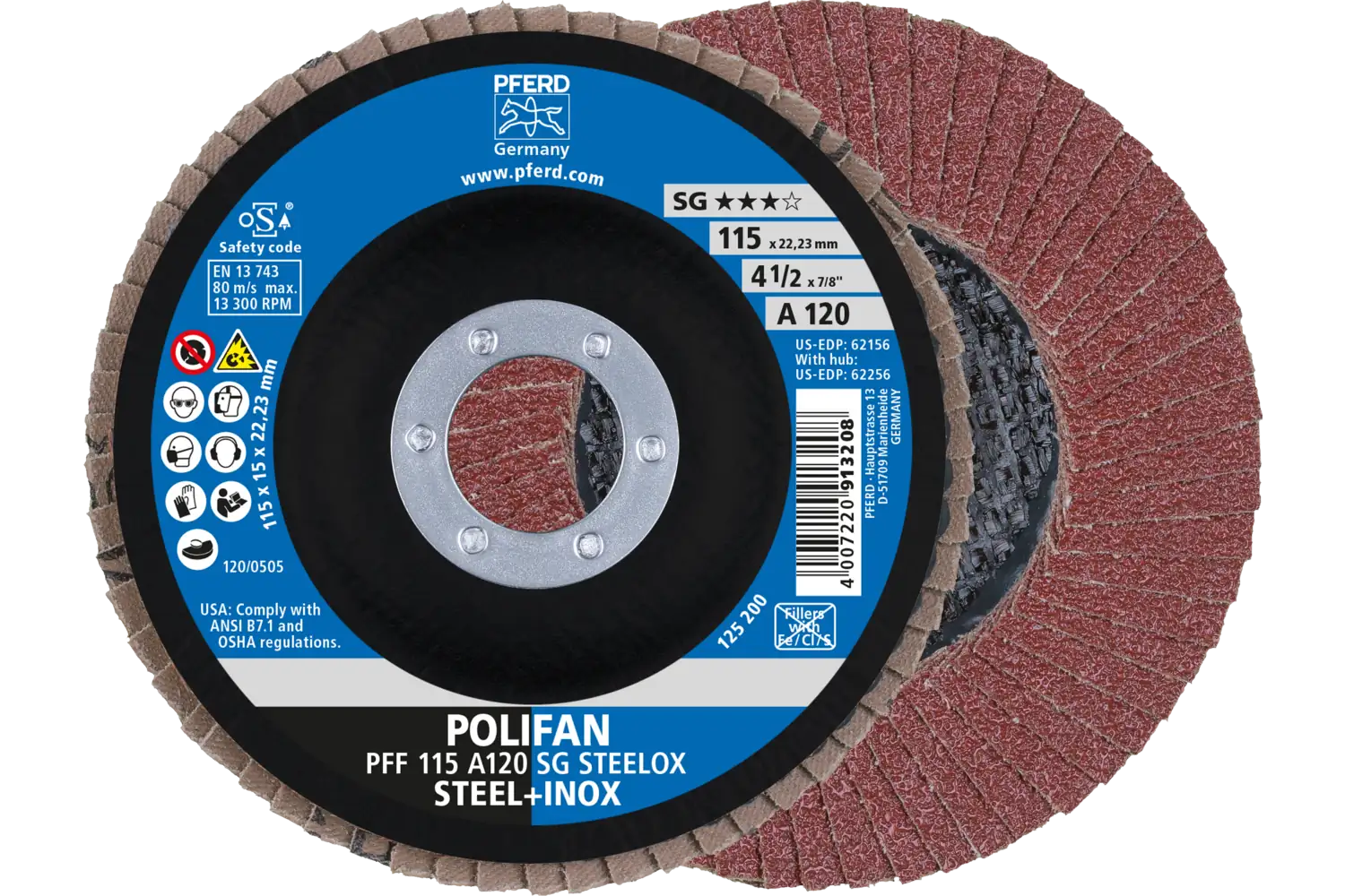 Disc lamelar frontal (POLIFAN) PFF 115 A 120 SG STEELOX