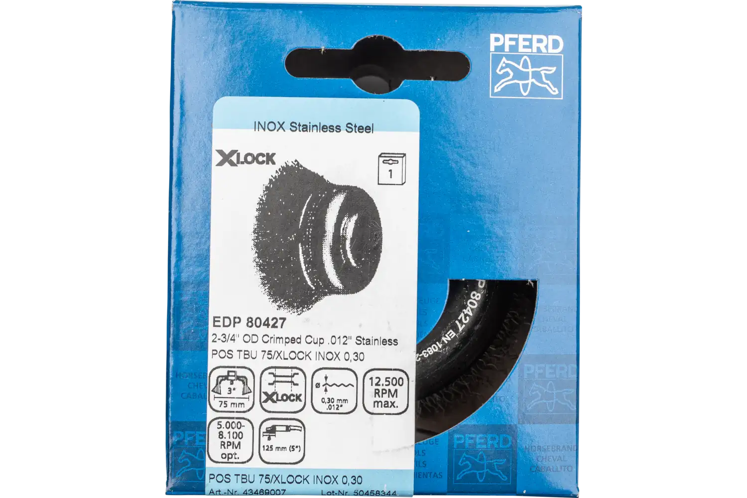 Perie tip oală din sârmă de oțel POS TBU 75/X-LOCK INOX 0,30 2