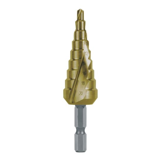 Burghiu treptat HSS, HSS, TiN, canelat spiralat cu varf ras incrucisat 101050-9TH 3