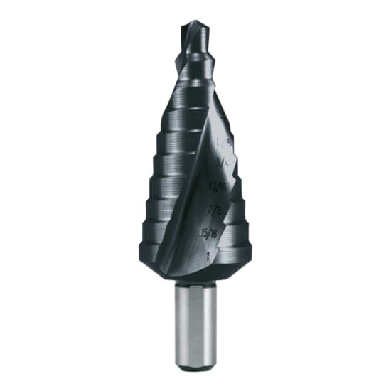 Burghiu treptat HSS, HSS, TiAlN, în dimensiuni în inch, spiralat canelat cu vârf de pământ transversal 101701F 3