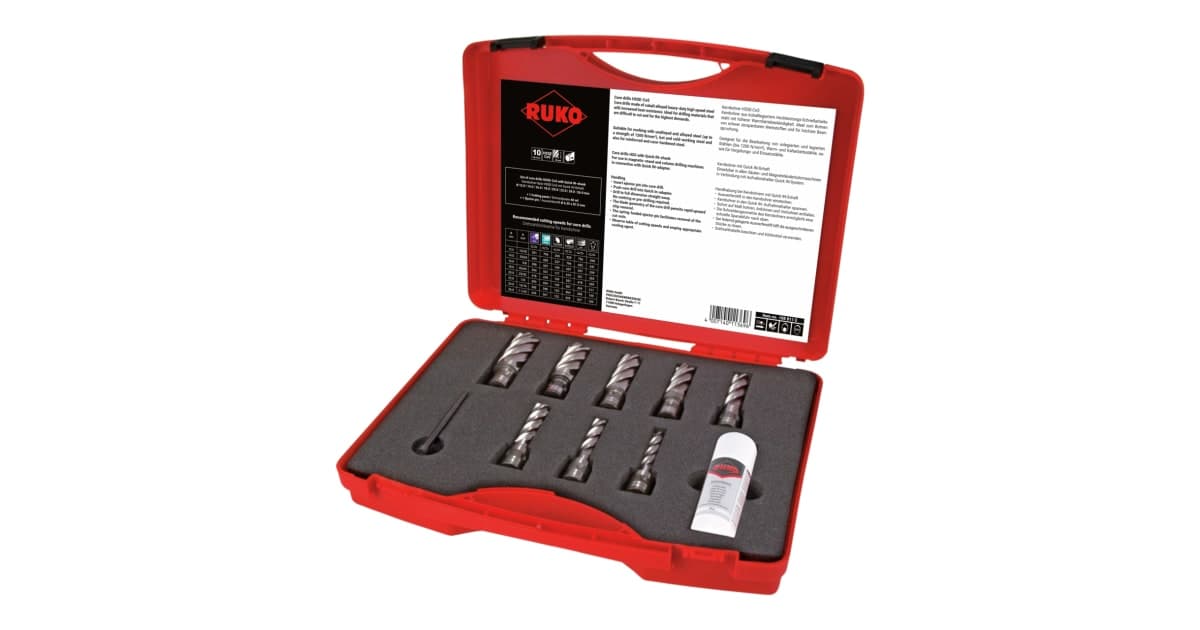 Set 10 carote pentru metal HSSE-Co 5, prindere QuickIN, adâncime de tăiere 35 mm 108811E