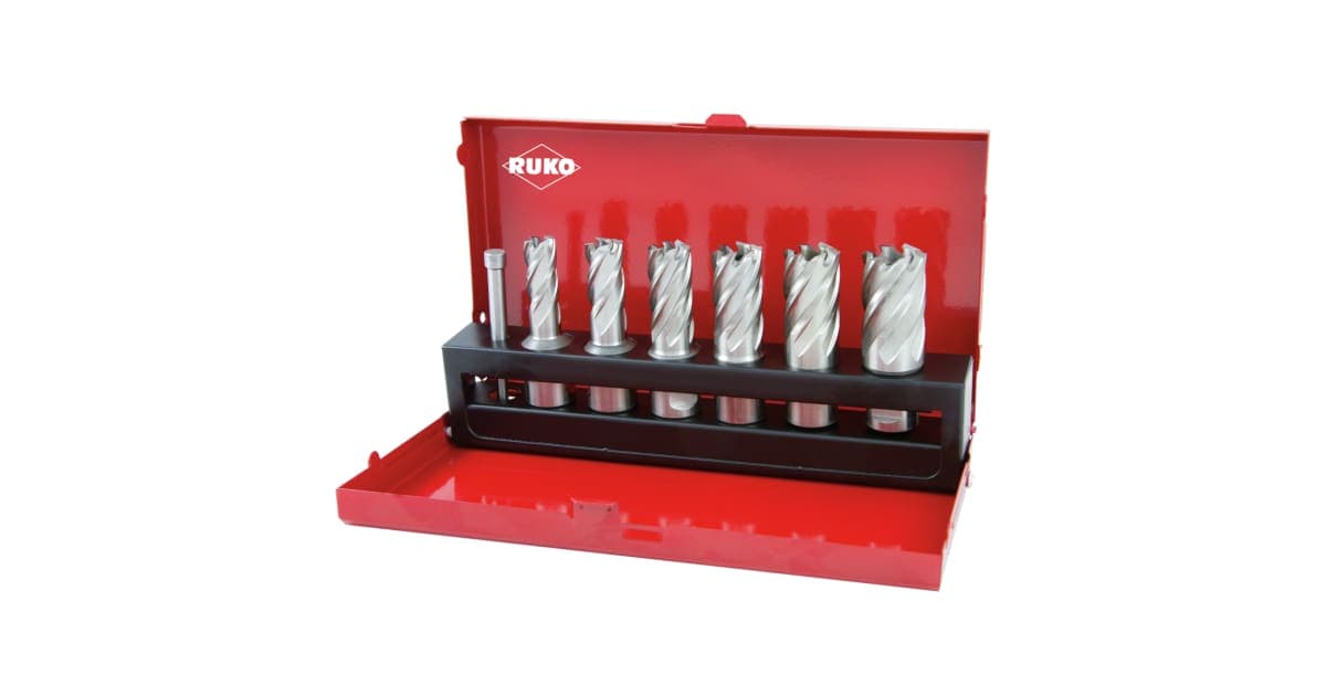 Set carote HSS cu prindere Weldon - 7 piese 108820