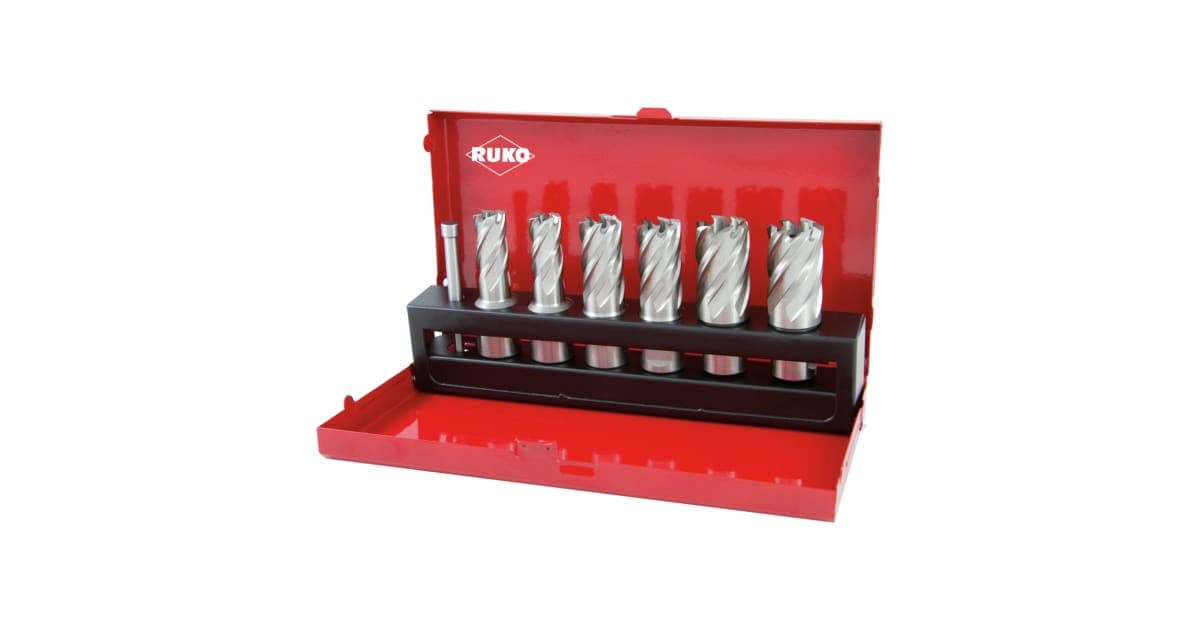 Set carote HSS cu prindere Weldon - 7 piese 108840