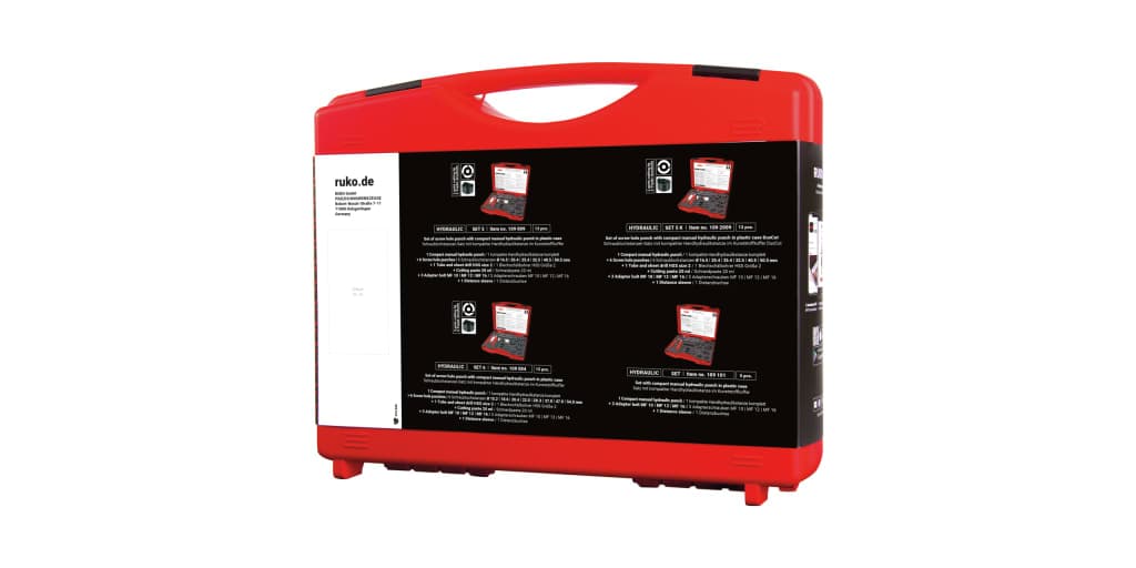 Set ștanțe manuale pentru tablă cu pompă hidraulică manuală - 14 piese 109004 2