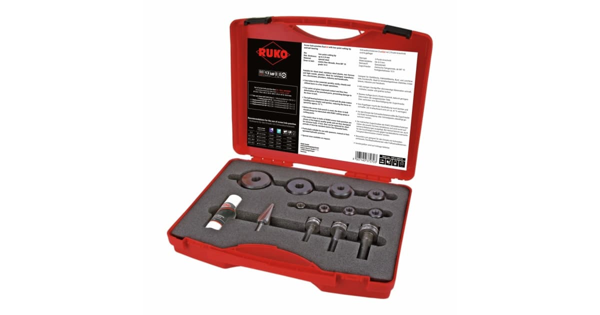 Set ștanțe manuale cu rulment pentru tablă - 10 piese 109006K