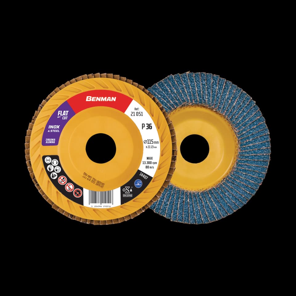 DISC ABRAZIV CU BAZĂ DE PLASTIC, Benman, 115x36