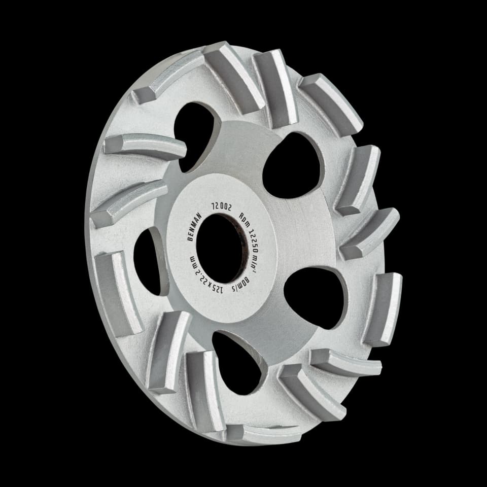 DISC DE ȘLEFUIRE PENTRU BETON DUR, ARGINTIU 125XM22,2 BENMAN