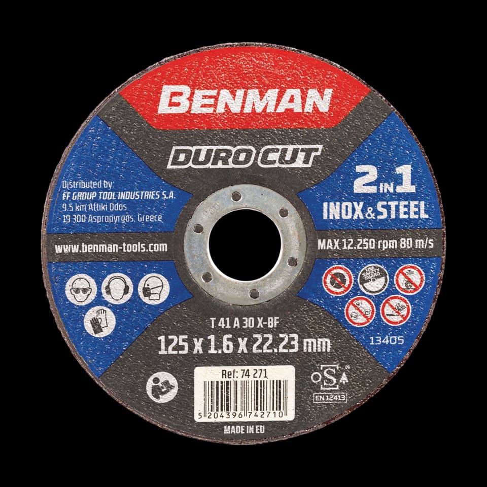 DISC TĂIERE INOX - OŢEL, DURO CUT 115x1.6mm BENMAN