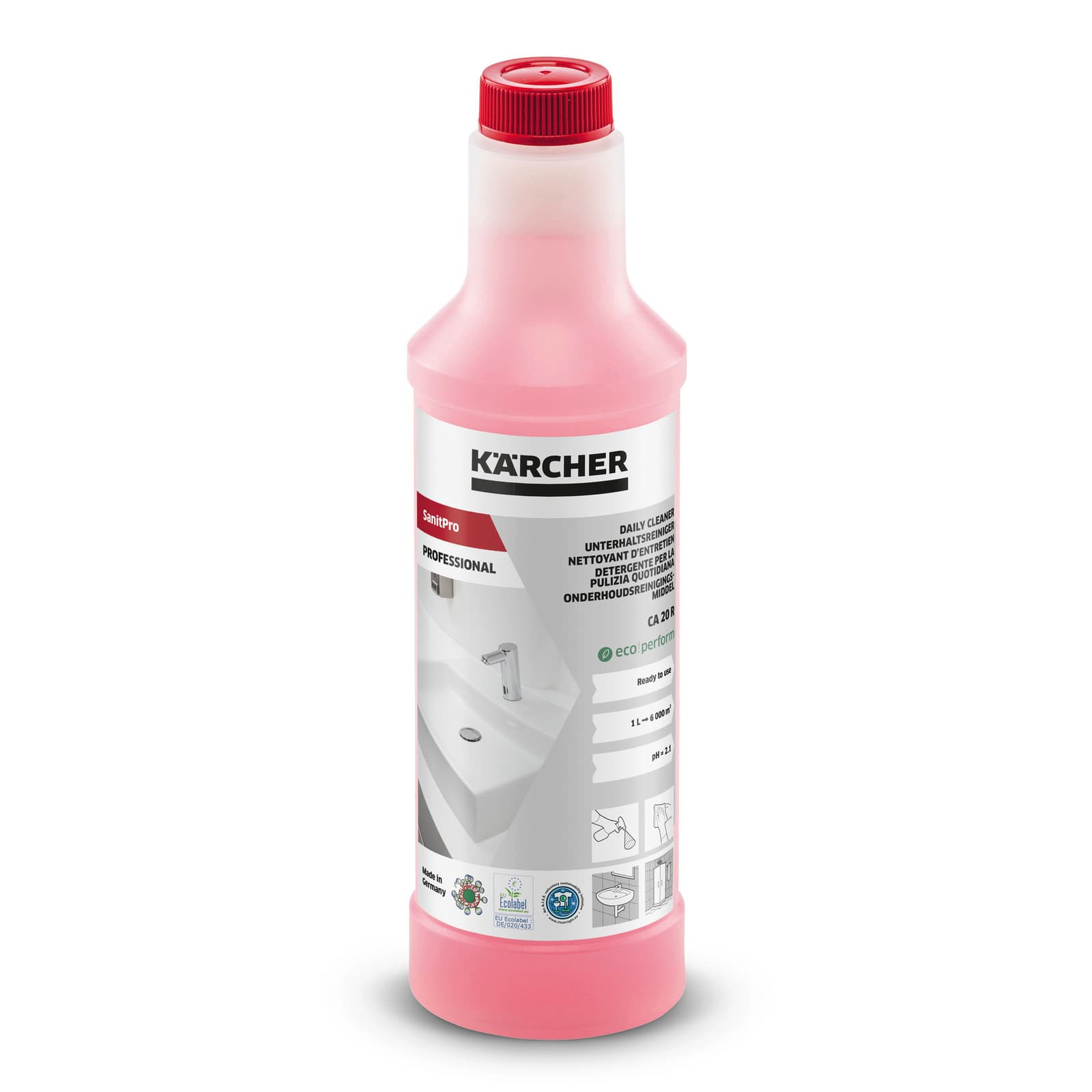 Detergent zilnic pentru spații sanitare gata de utilizare, SanitPro CA 20 R Eco!perform