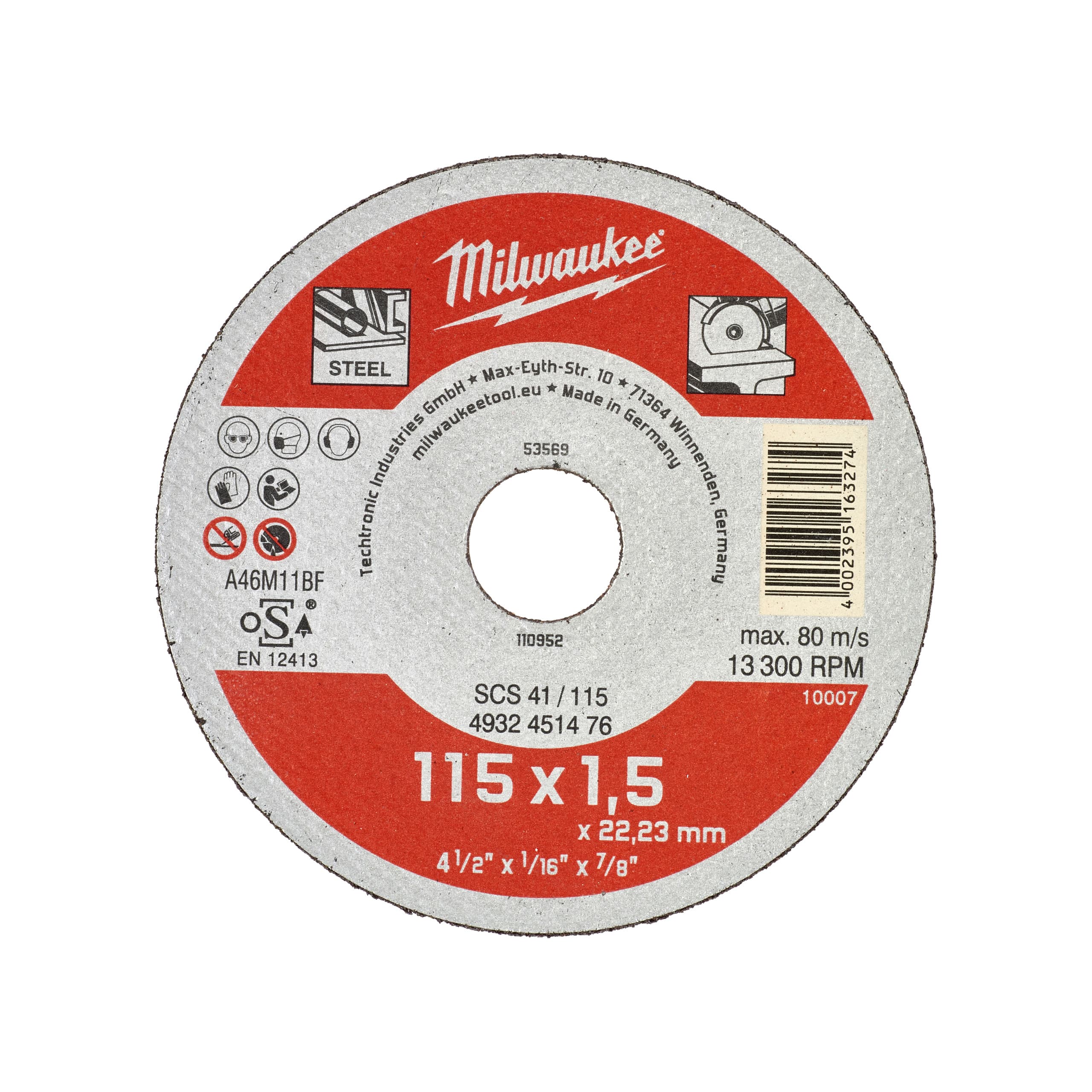 Disc pentru tăiat metal Contractor 115X1,5