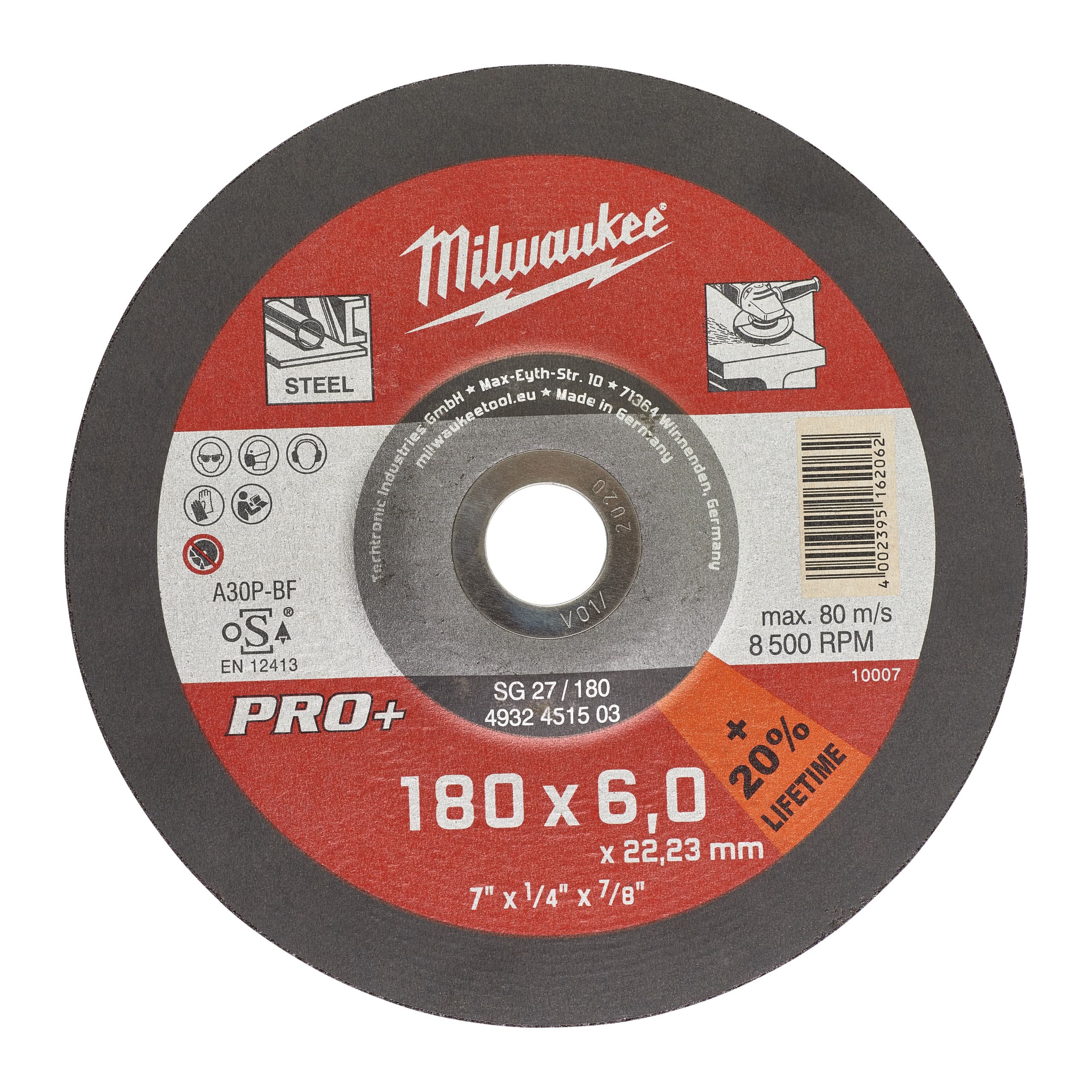 Disc pentru șlefuit metal 180X6 PRO+