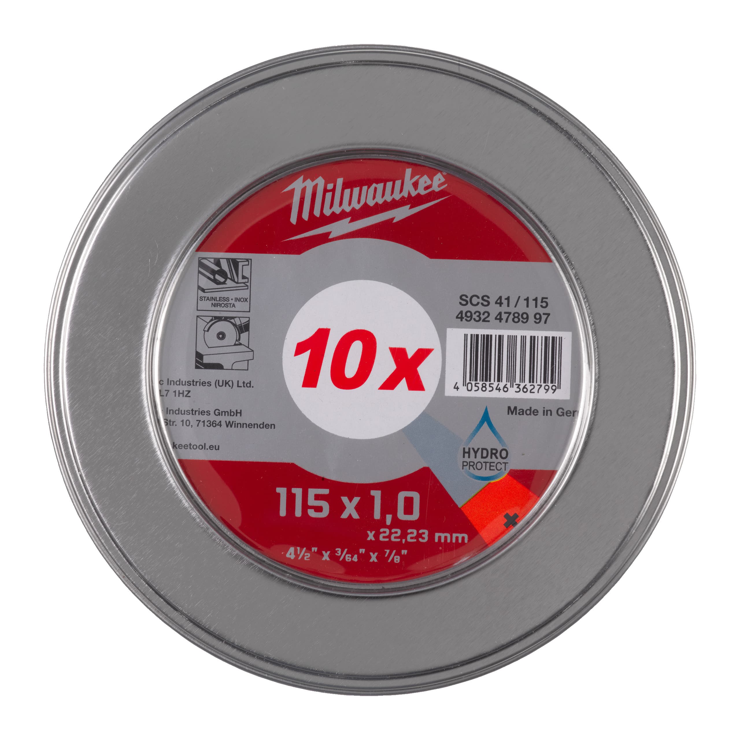 Disc debitare oțel 115x1 - cutie metalică cu 10 bucăți