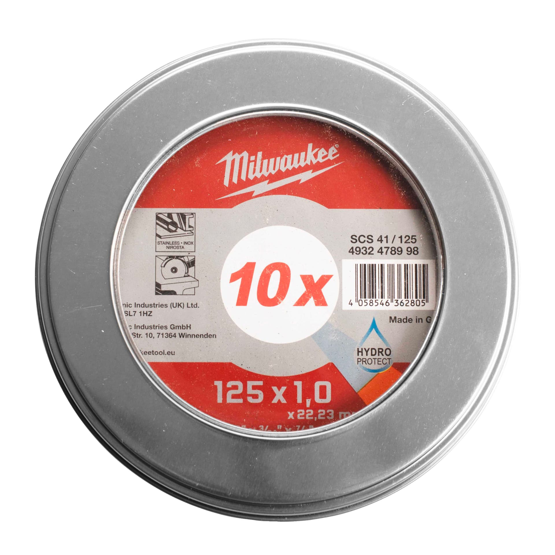 Disc debitare oțel 125x1 - cutie metalică cu 10 bucăți