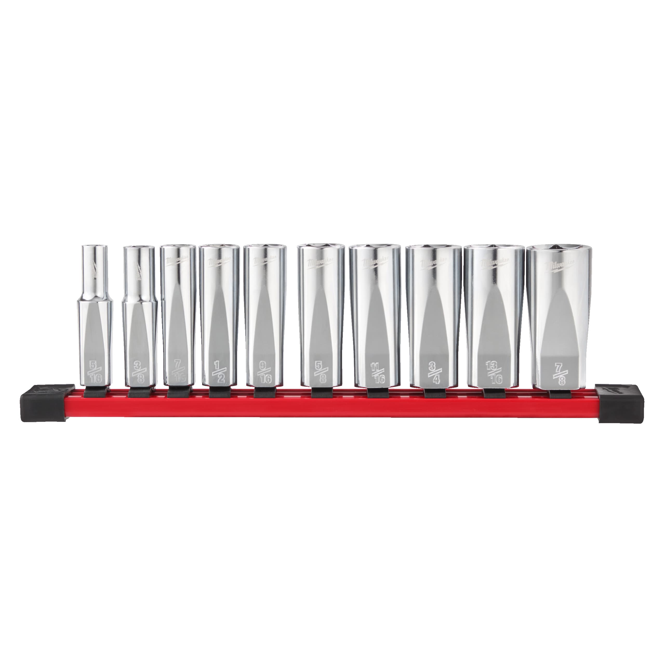 Set 10 bucăți bucăți chei tubulare lungi cromate 3/8˝ sistem imperial