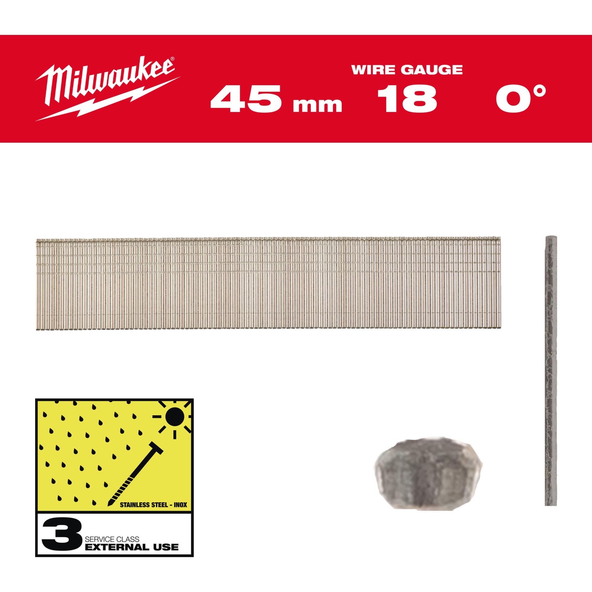 Cuie inox 18G, 45mm, 3.000 bucăți