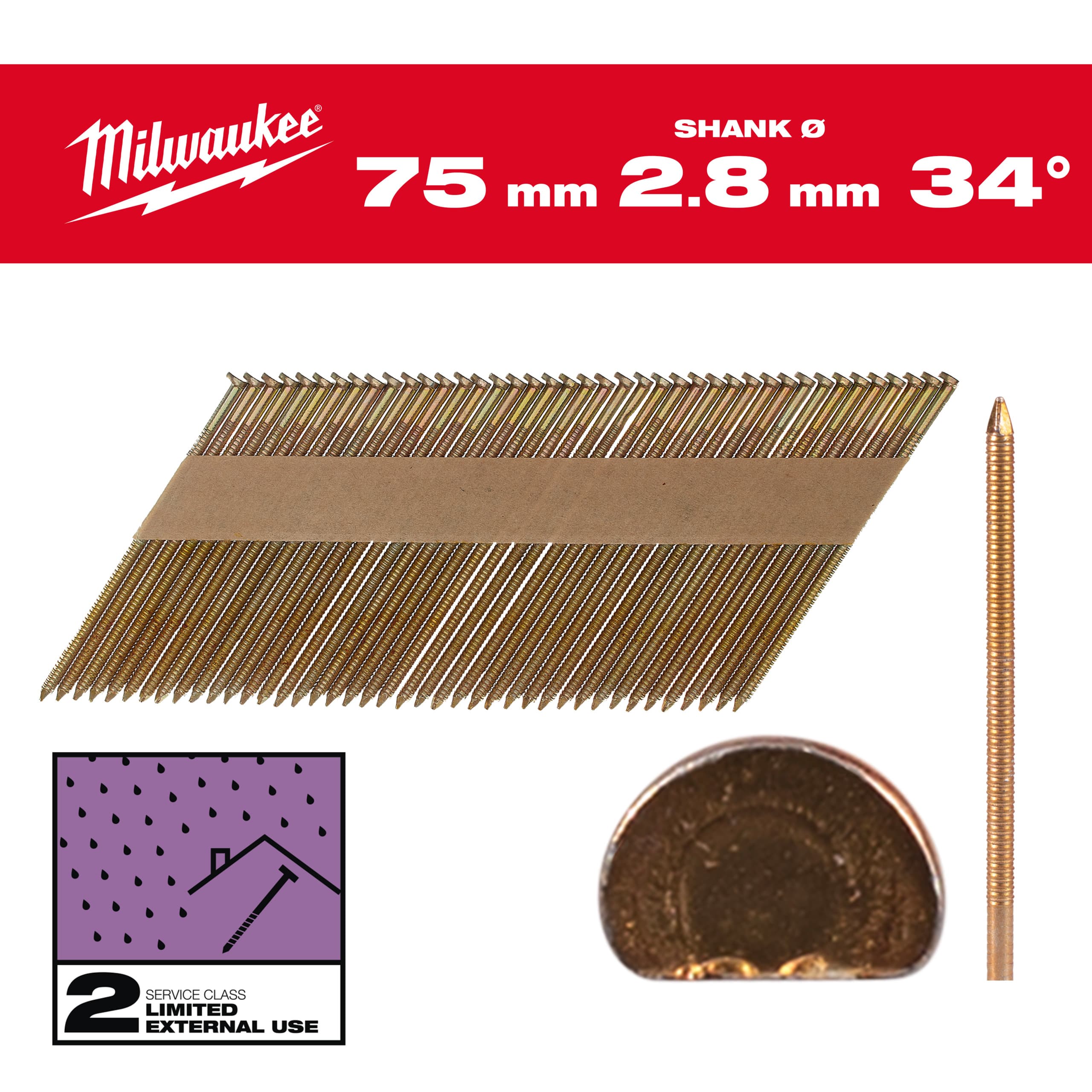 Cuie cap D, 34, 75x2,8, RS, G, 2.200 bucăți
