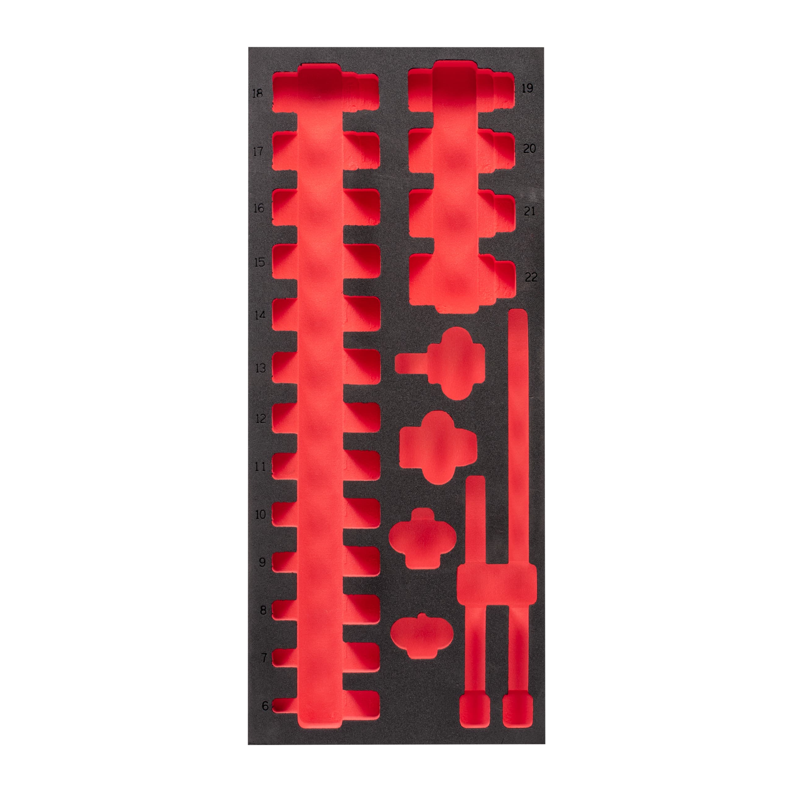Inserție spumă goală 417x177mm pentru tubulare lungi 3/8"
