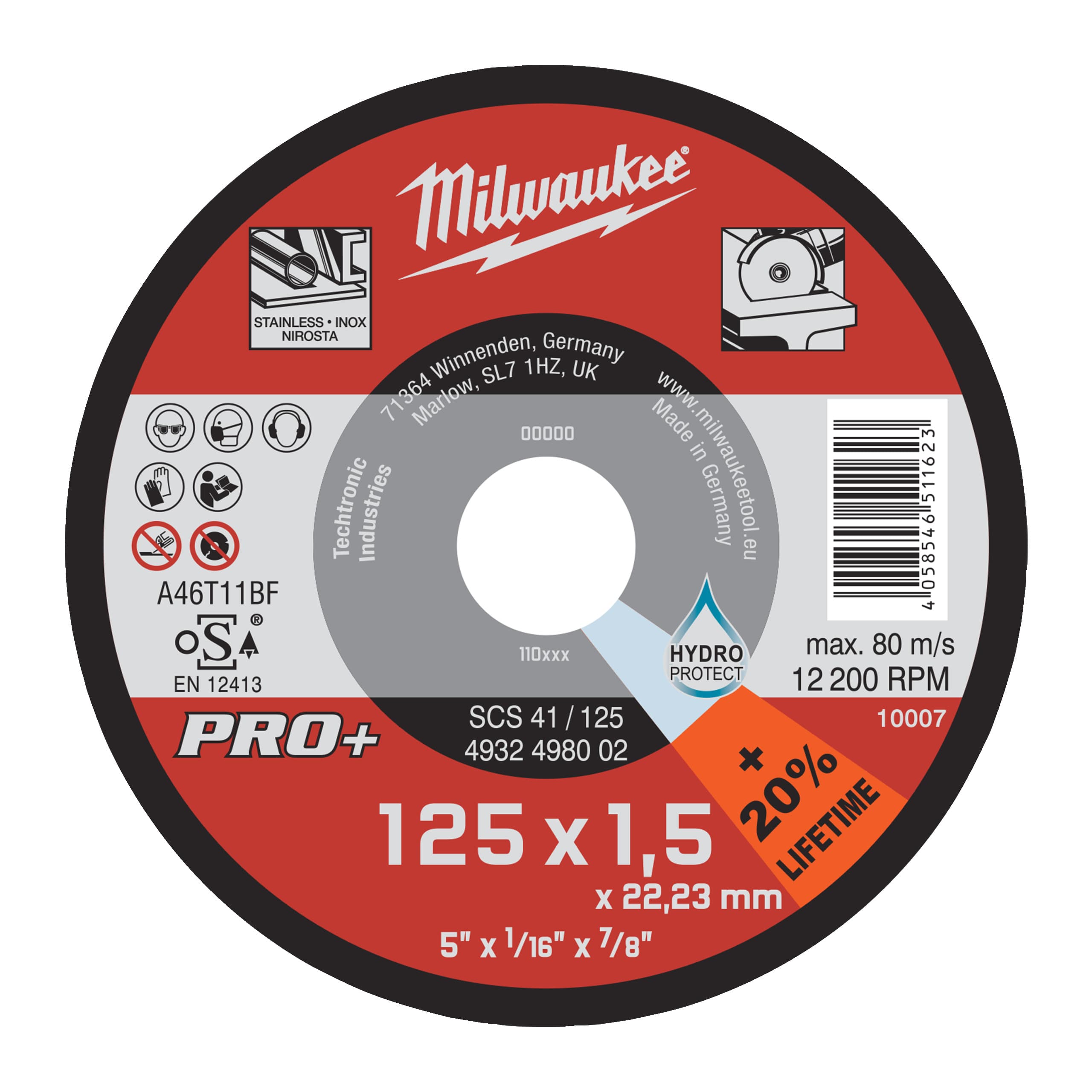 Disc de tăiere PRO+ SCS41 125x1.5mm