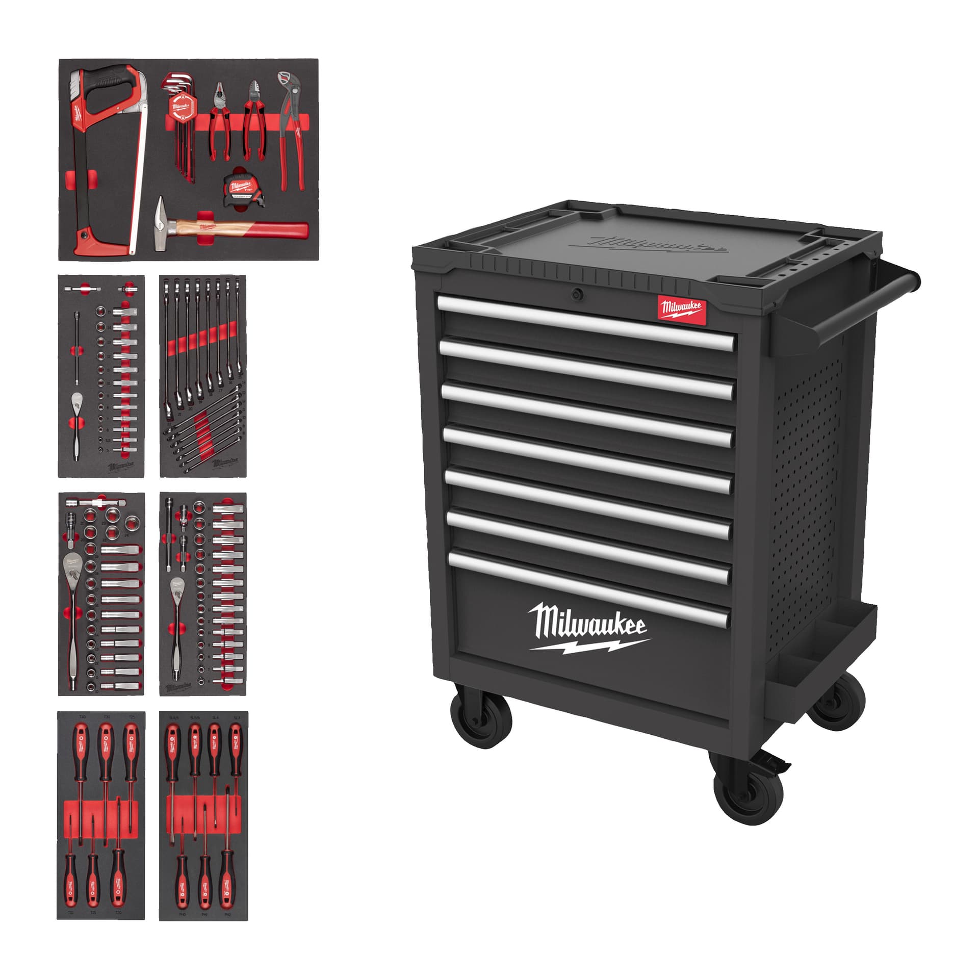 Cărucior de scule TOOLGUARD™27"/69cm - 131 piese gri