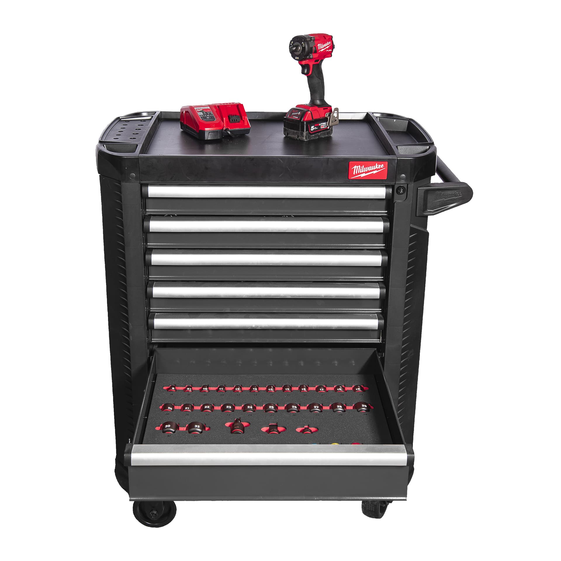 Cărucior de scule TOOLGUARD™30"/78cm - 246 piese Gri (inclusiv M18FIW2F12)