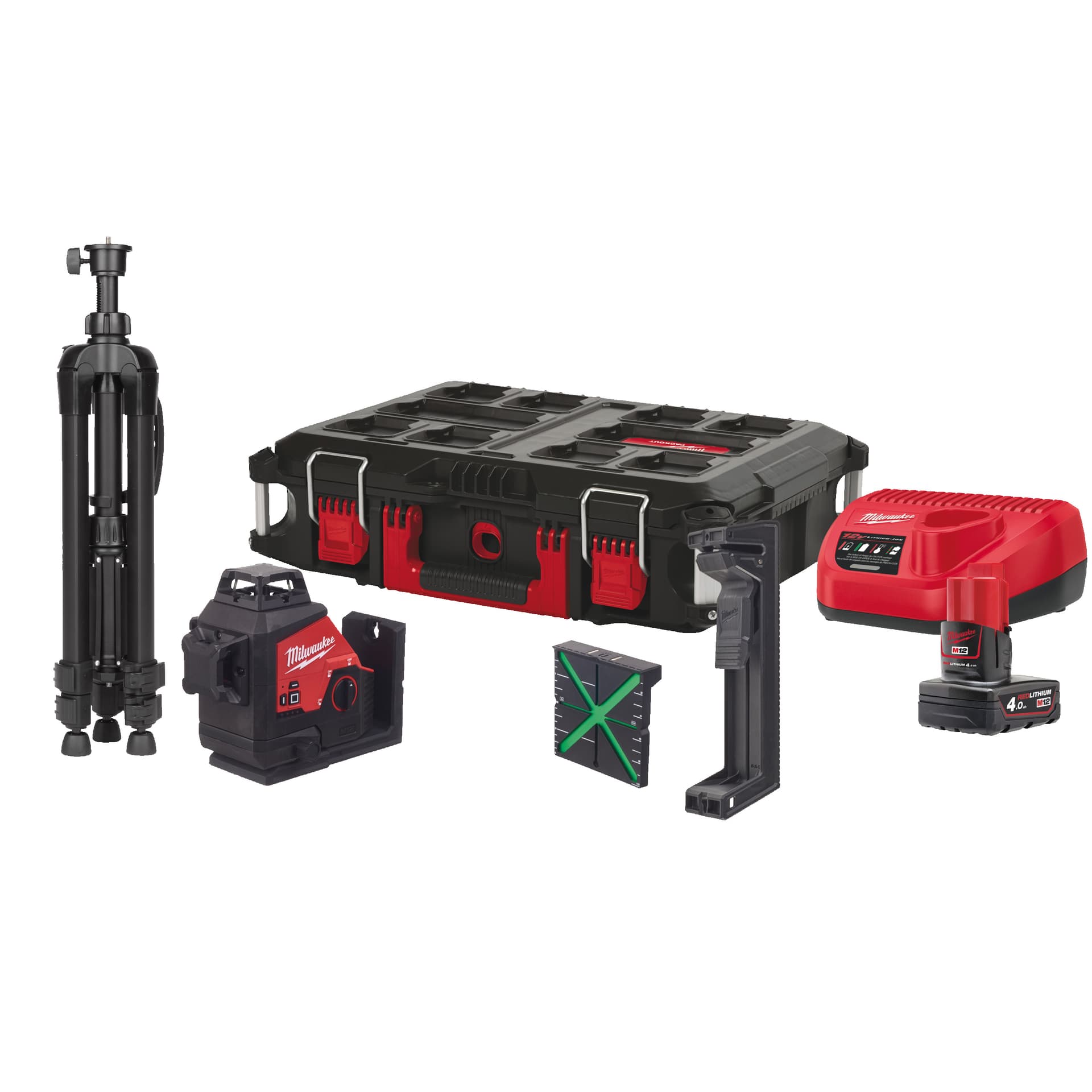 M123PLSKIT-401P Kit nivelă laser verde cu 3 planuri 360° M12™