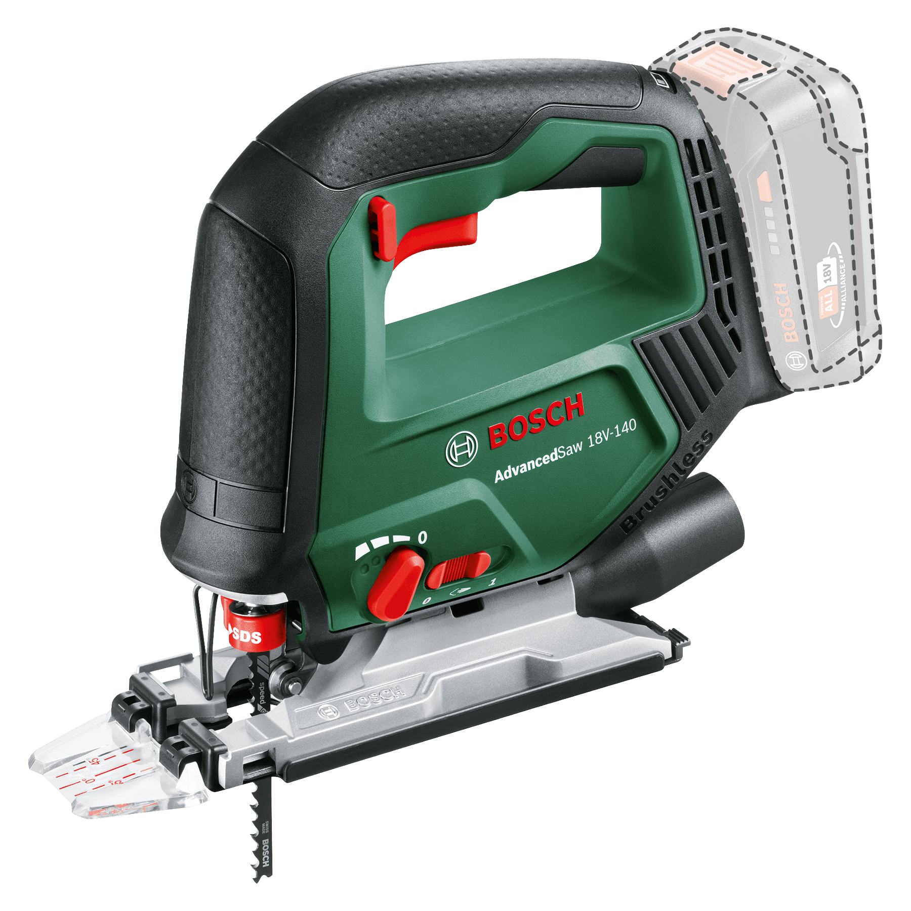 Ferăstrău vertical cu acumulator AdvancedSaw 18V-140